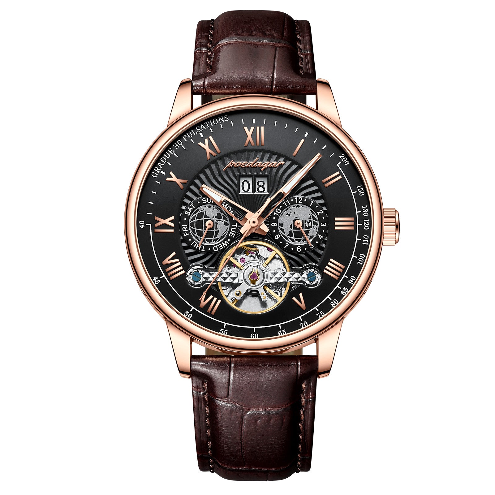 Voyager Rose Gold Automatic Watch Poedagar