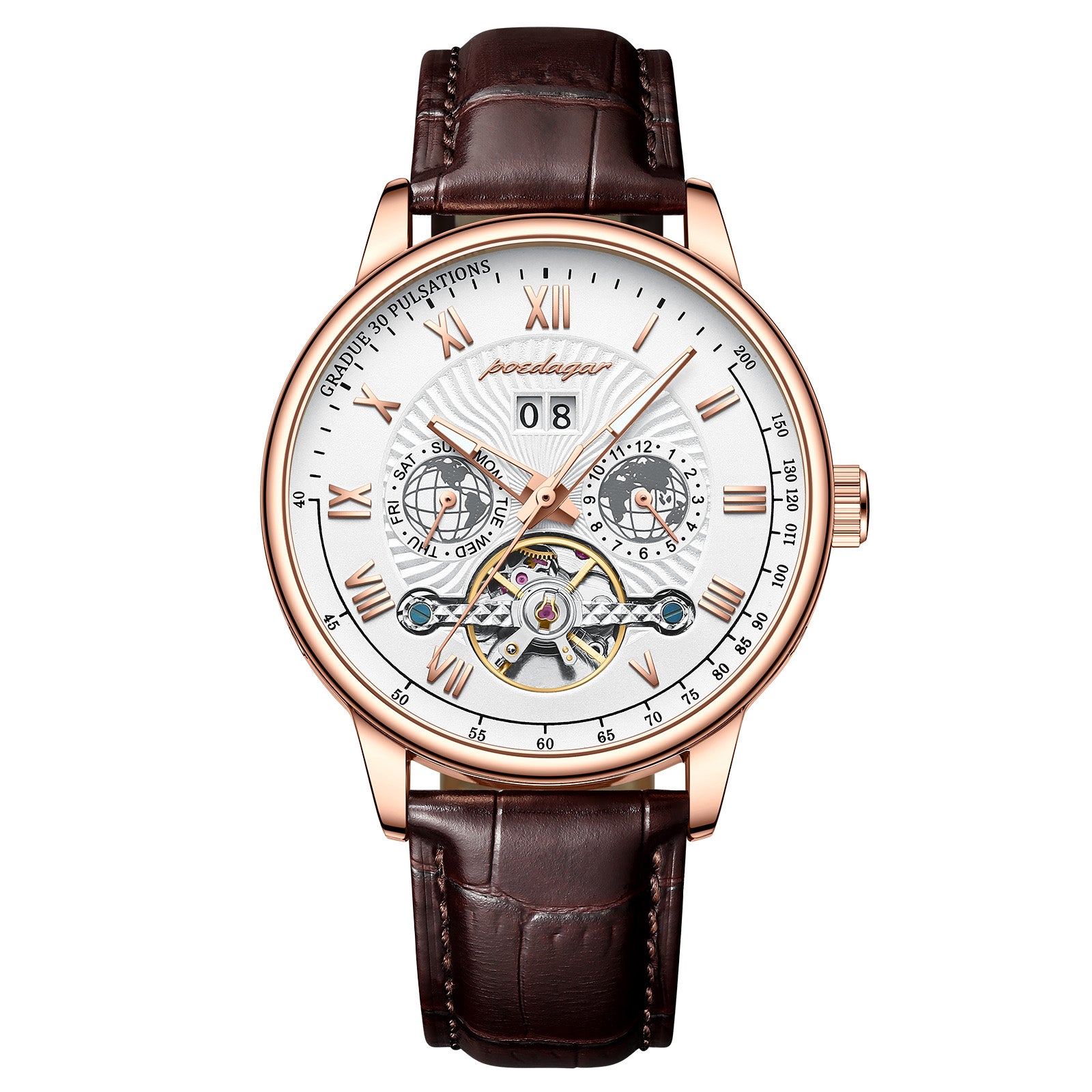 Voyager Rose Gold Automatic Watch Poedagar