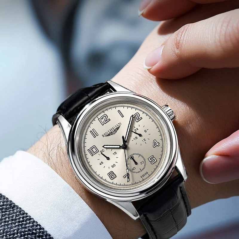Opulent Crest Chronograph Watch Binlihuan