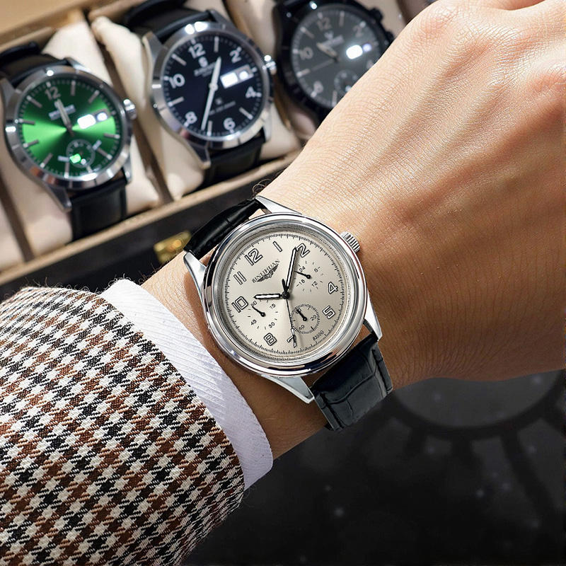 Opulent Crest Chronograph Watch Binlihuan